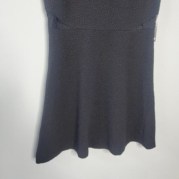 Kensie Little Black Dress  Lace Detail Fit & Flare Textured Black Size Medium - Picture 11 of 11